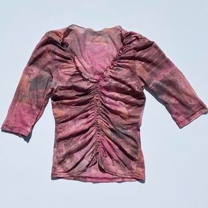 Vintage InWear International Pink Mesh Top Women's Medium Y2K 90s 2000s Coquette